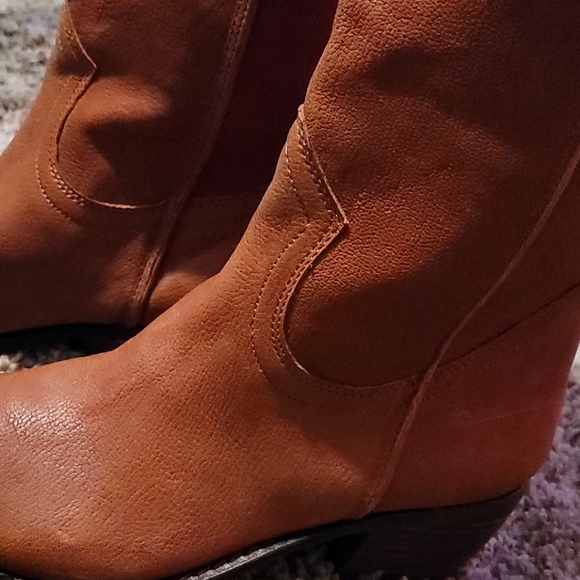 Gianni Bini Cognac Leather Knee Boots - 8M - New - Picture 4 of 8